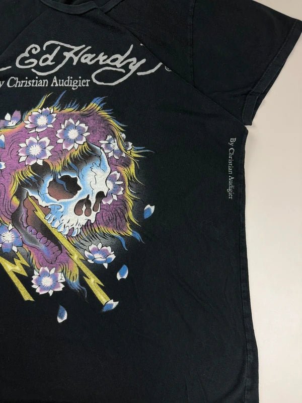Ed Hardy Christian Audigier Archive "Lightning Skull" Graphic Tee - Black - Past Pieces