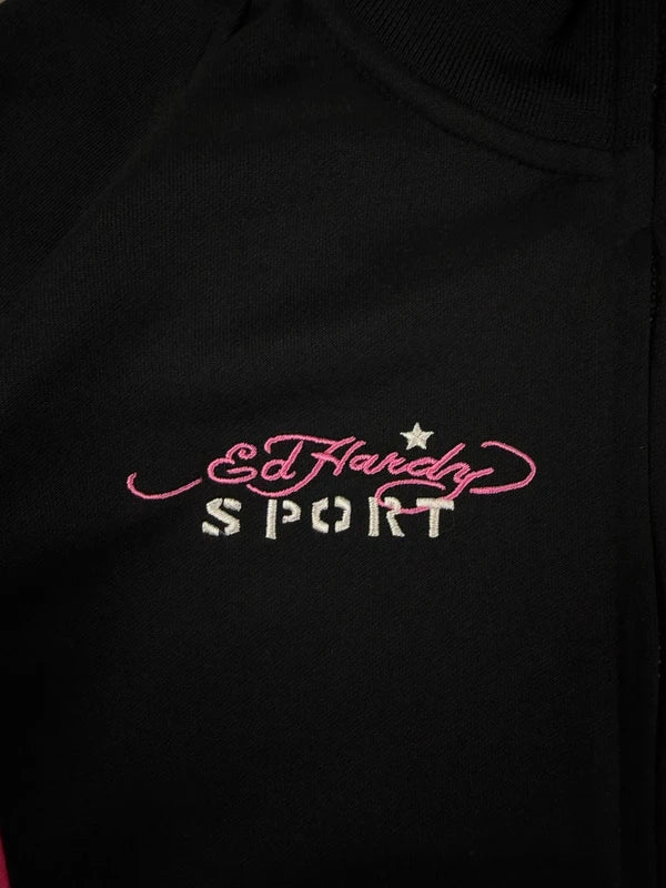 Ed Hardy Sport Archive "Love Kills Slowly" Track Jacket - Cyber Pink & Black Skull - Past Pieces