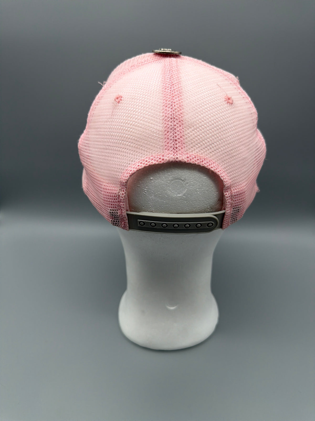 Ed Hardy Y2K "Eagle" Satin Rhinestone Trucker Cap - Pink / Distressed - Past Pieces