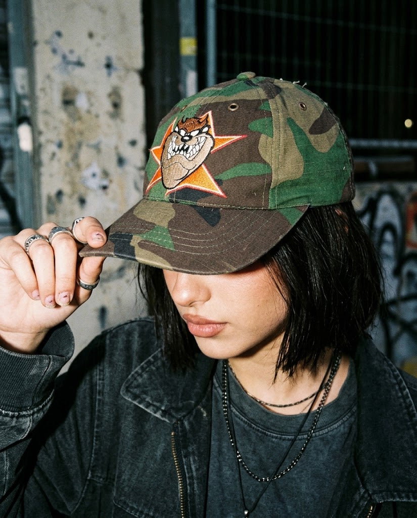 Vintage Warner Bros. "Tazmania" Camo Cap - Woodland Camouflage