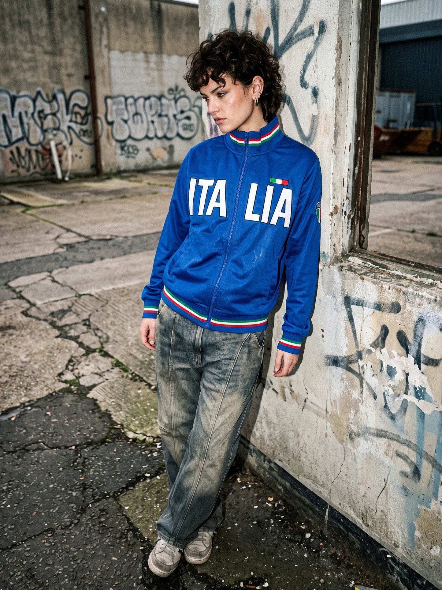 Italia National Team Zip Trackjacket - Royal Blue / Y2K Sportswear