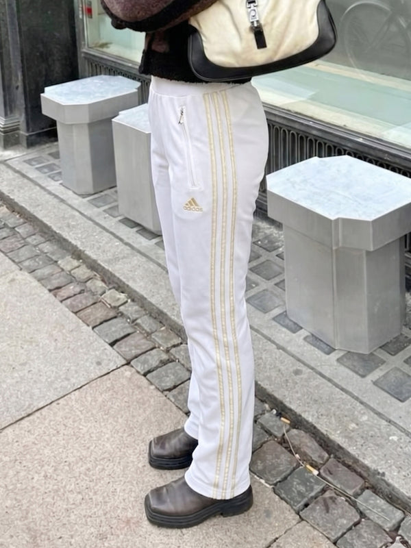 Adidas Y2K "Golden Stripes" Trackpants - White / Gold
