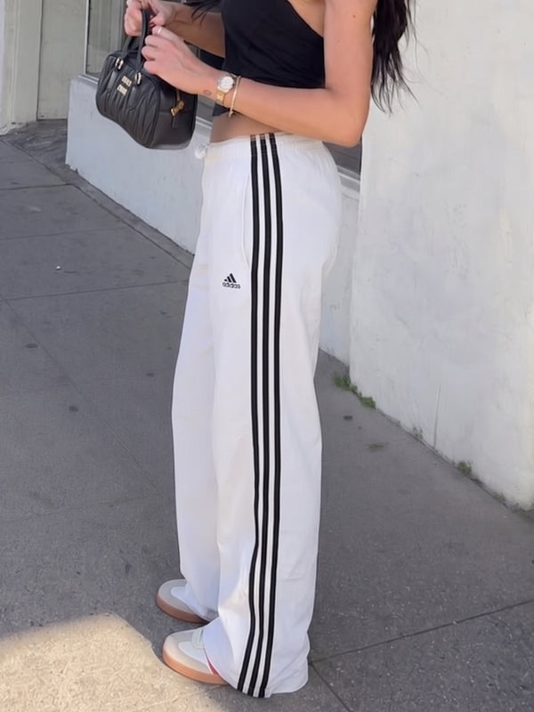 Adidas Y2K Striped Trackpants - White & Black