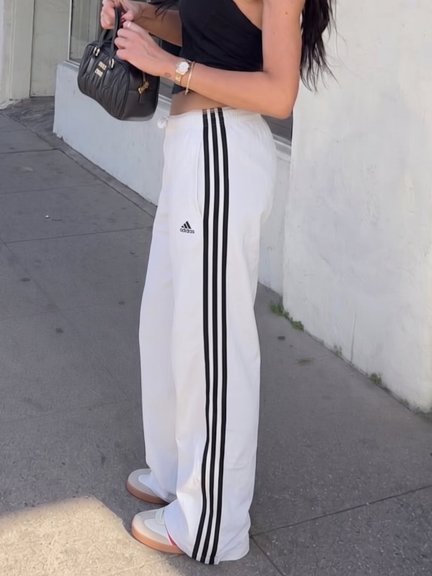 Adidas Y2K Striped Trackpants - White & Black