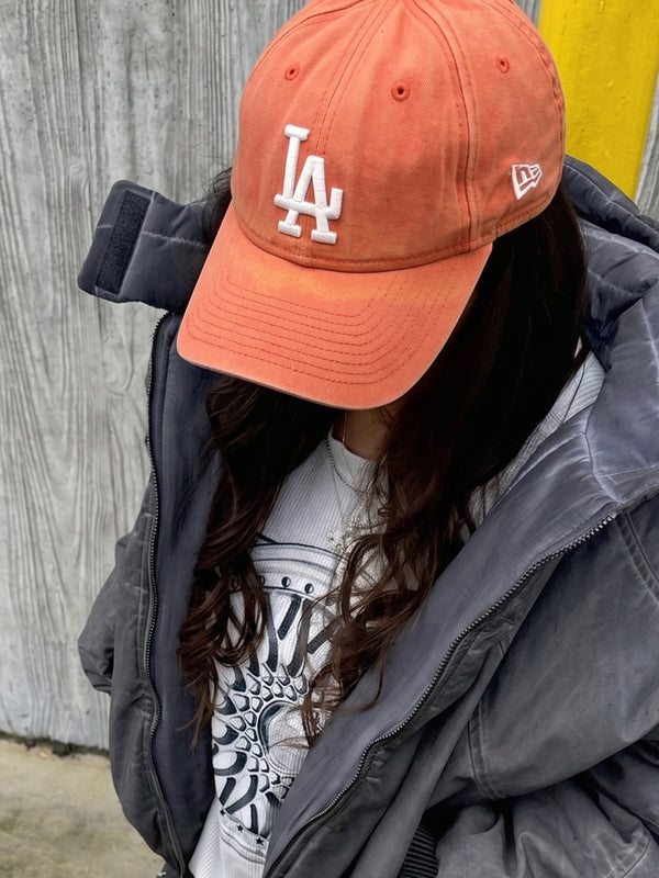 New Era 9FORTY LA Dodgers "Sun Faded" Cap - Burnt Orange / Vintage Wash
