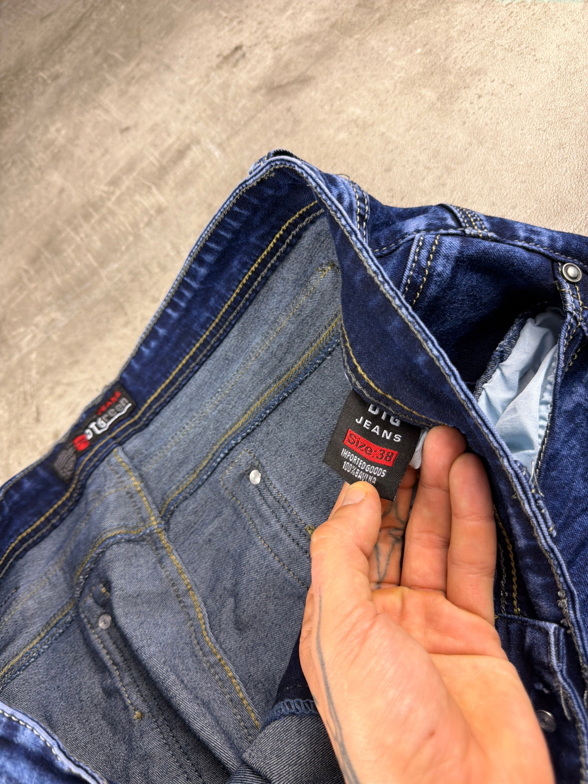 DTGreen Y2K Acid Wash Straight Denim Jeans - Royal Blue - Past Pieces