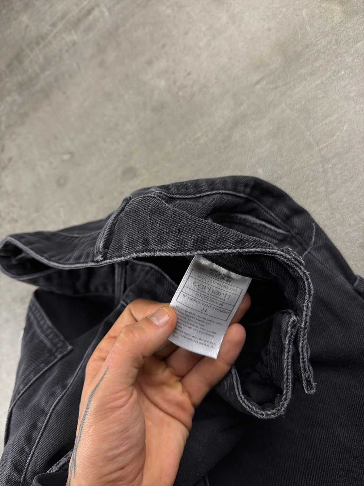 Carhartt "Pierce" Baggy Carpenter Denim - Washed Black - Past Pieces