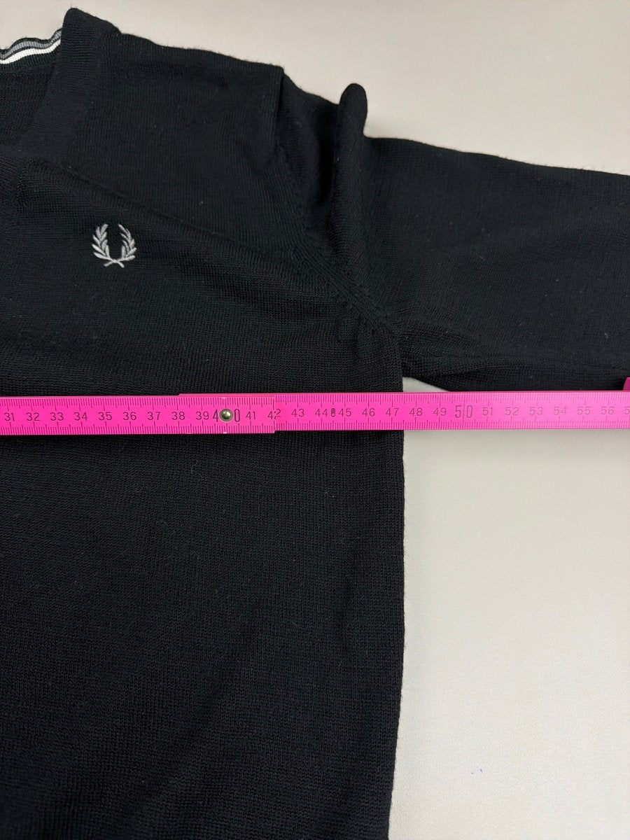 Fred Perry Classic Merino Cardigan - All Black - Past Pieces