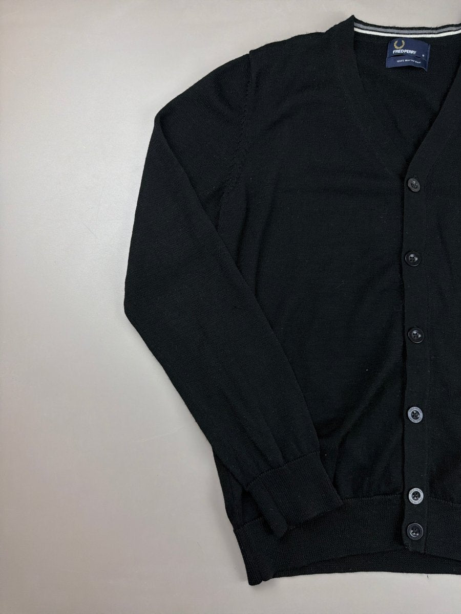 Fred Perry Classic Merino Cardigan - All Black - Past Pieces