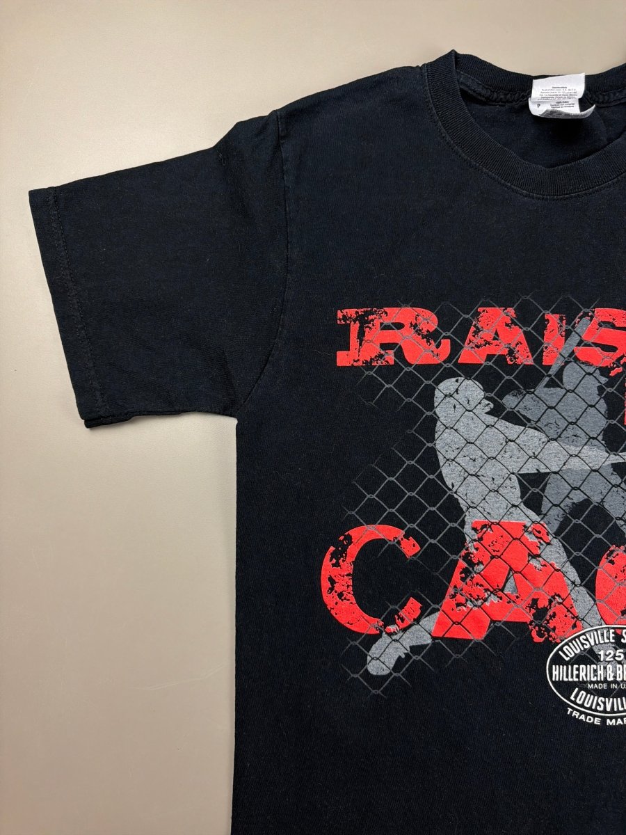 Fruit of the Loom "Raised in a Cage" Graphic Tee - Black Red - Past Pieces