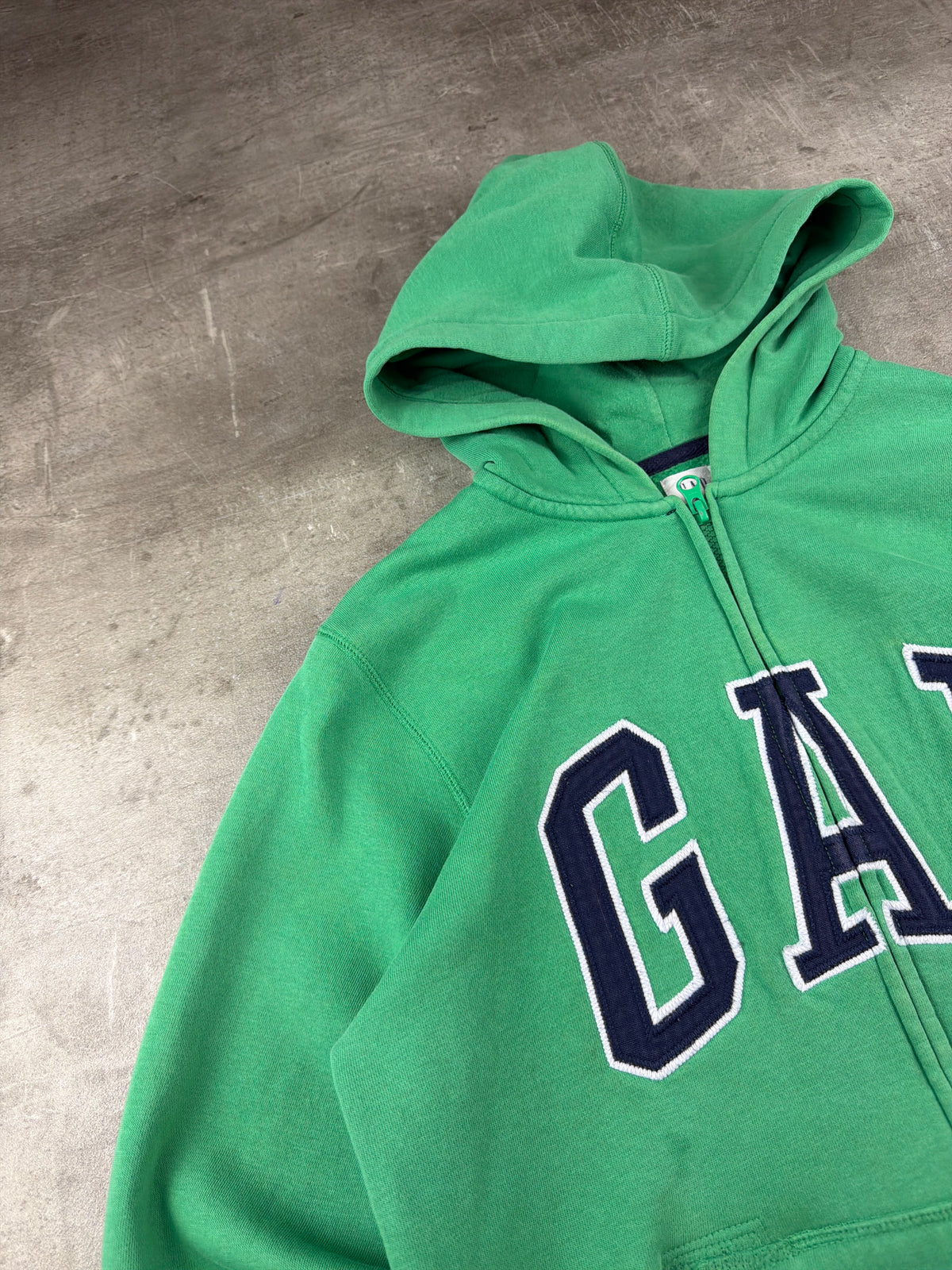 Gap Arch Logo Zip Hoodie - Green / Navy Blue Y2K Streetwear – Ansicht 6