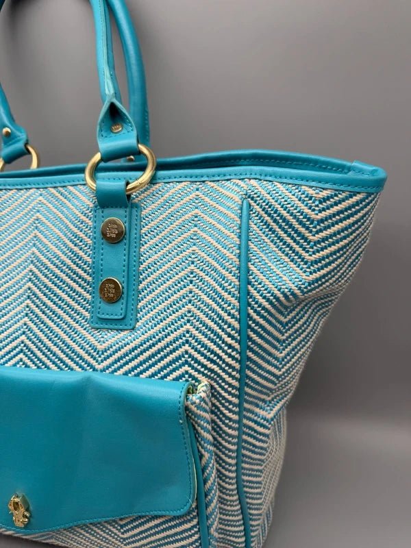 George Gina & Lucy Archive "H'OLLY" Shopper Bag - Teal Chevron