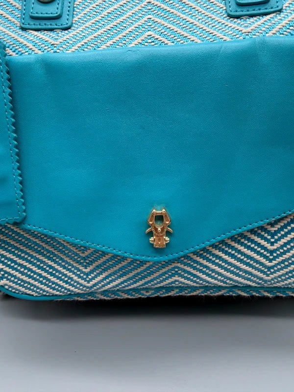 George Gina & Lucy Archive "H'OLLY" Shopper Bag - Teal Chevron