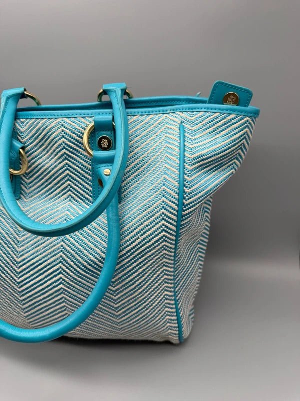 George Gina & Lucy Archive "H'OLLY" Shopper Bag - Teal Chevron - Past Pieces