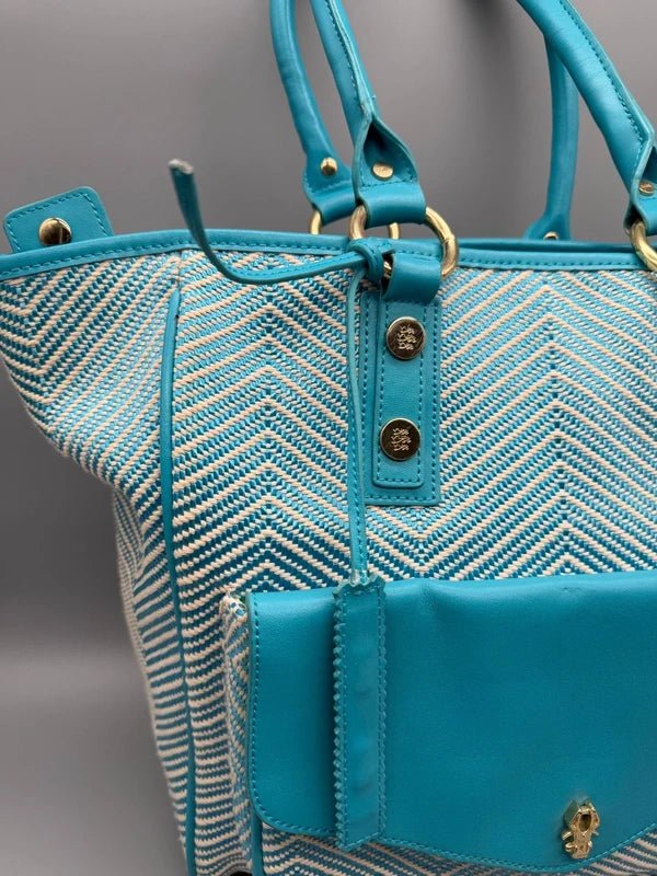 George Gina & Lucy Archive "H'OLLY" Shopper Bag - Teal Chevron