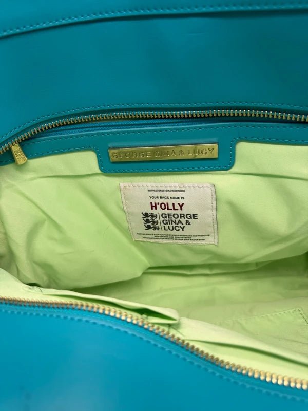 George Gina & Lucy Archive "H'OLLY" Shopper Bag - Teal Chevron - Past Pieces