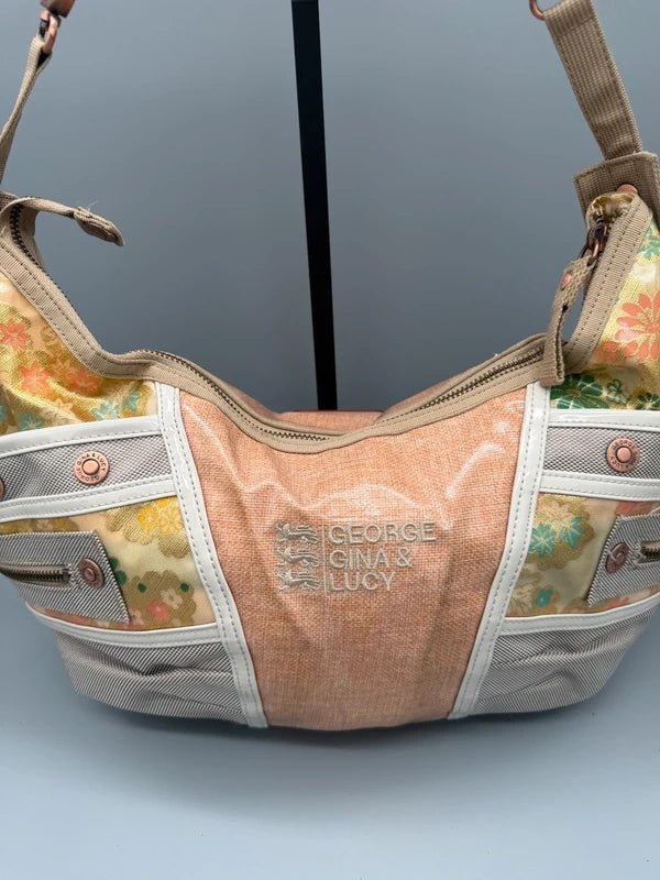 George Gina & Lucy Archive "Hurry Krishna" Hobo Bag - Boho Peach Floral - Past Pieces