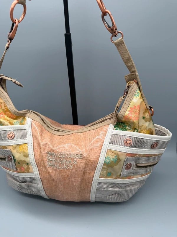George Gina & Lucy Archive "Hurry Krishna" Hobo Bag - Boho Peach Floral - Past Pieces
