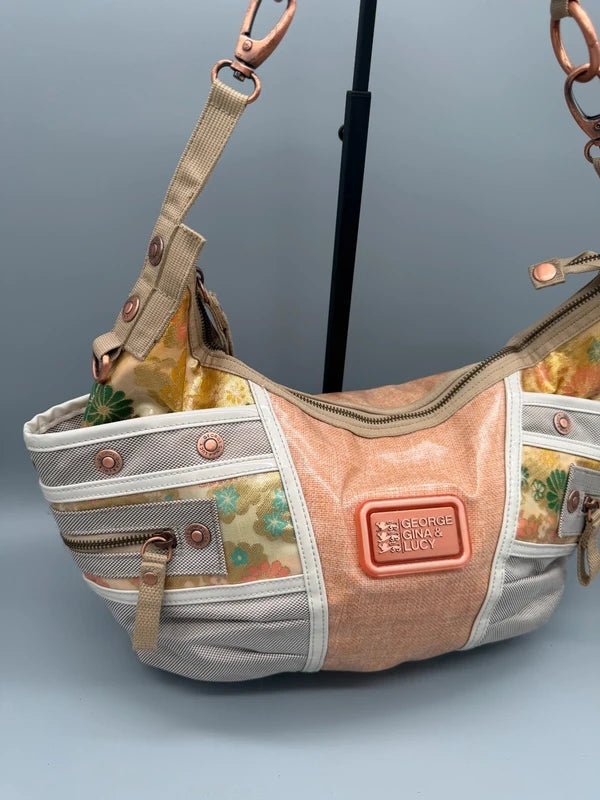 George Gina & Lucy Archive "Hurry Krishna" Hobo Bag - Boho Peach Floral