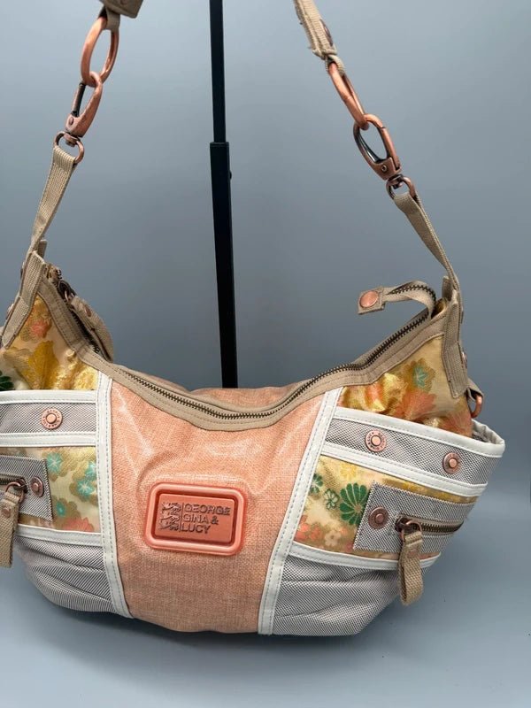 George Gina & Lucy Archive "Hurry Krishna" Hobo Bag - Boho Peach Floral
