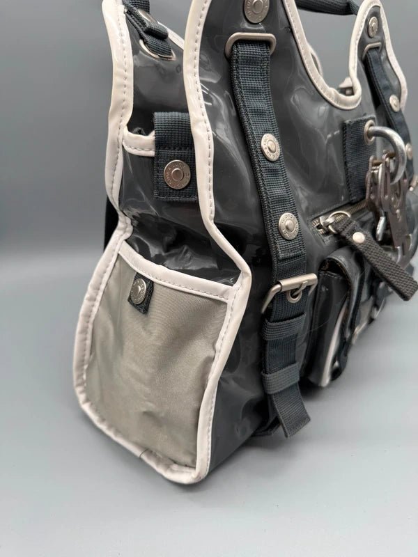 George Gina & Lucy Archive "Petty Coat" Shoulder Bag - Charcoal Grey Patent - Past Pieces