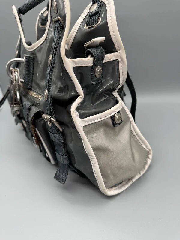 George Gina & Lucy Archive "Petty Coat" Shoulder Bag - Charcoal Grey Patent - Past Pieces
