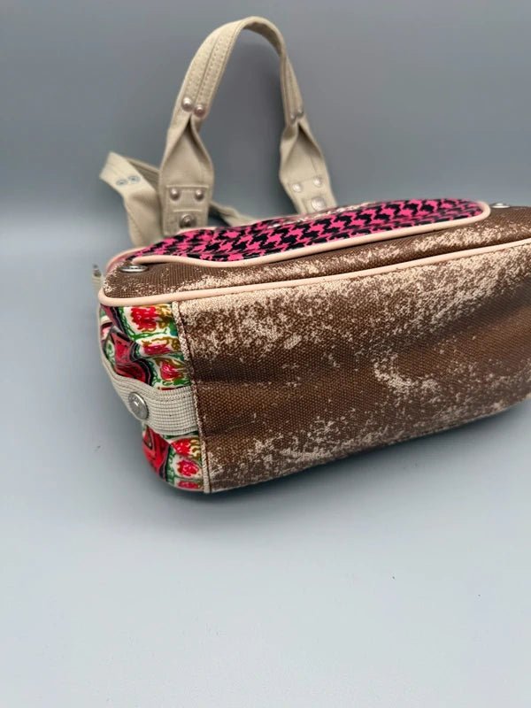 George Gina & Lucy Archive "Tiny Toaster" Mini Bag - Pink Houndstooth - Past Pieces