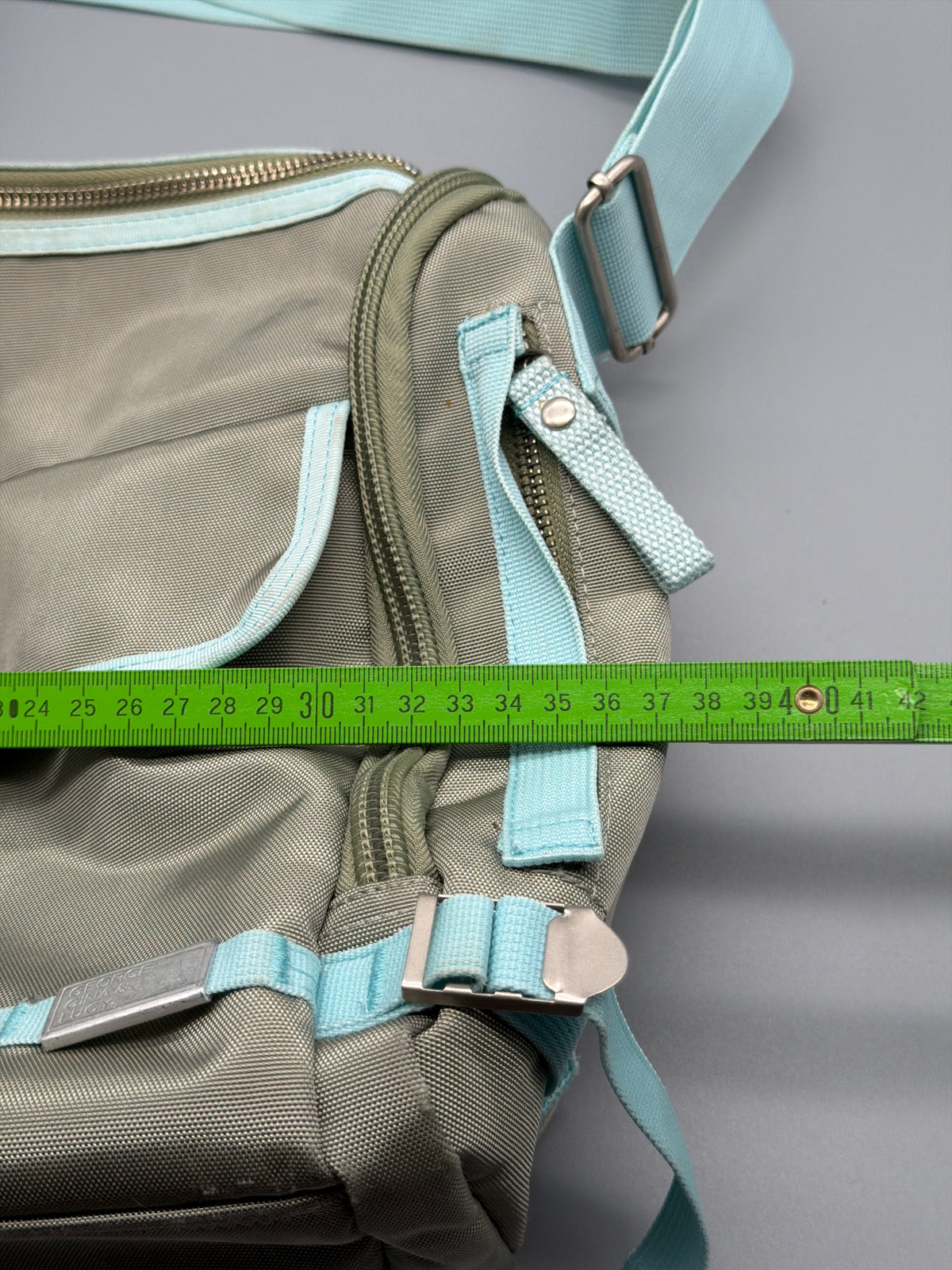 George Gina & Lucy "Mr. Postman" Crossbody Bag - Khaki / Baby Blue Y2K - Past Pieces