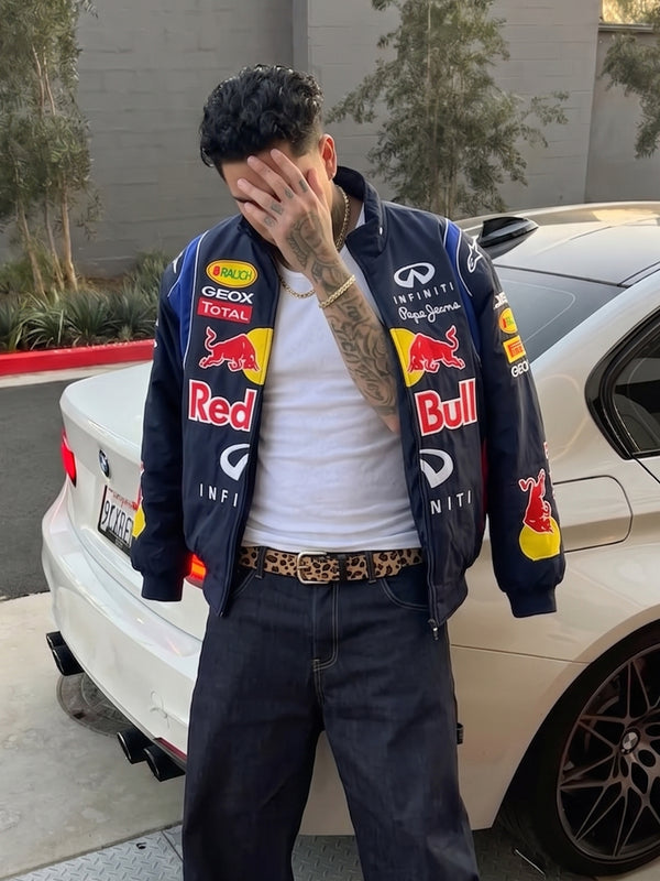 Red Bull Racing "Gives You Wings" Bomber Jacket - Dark Navy