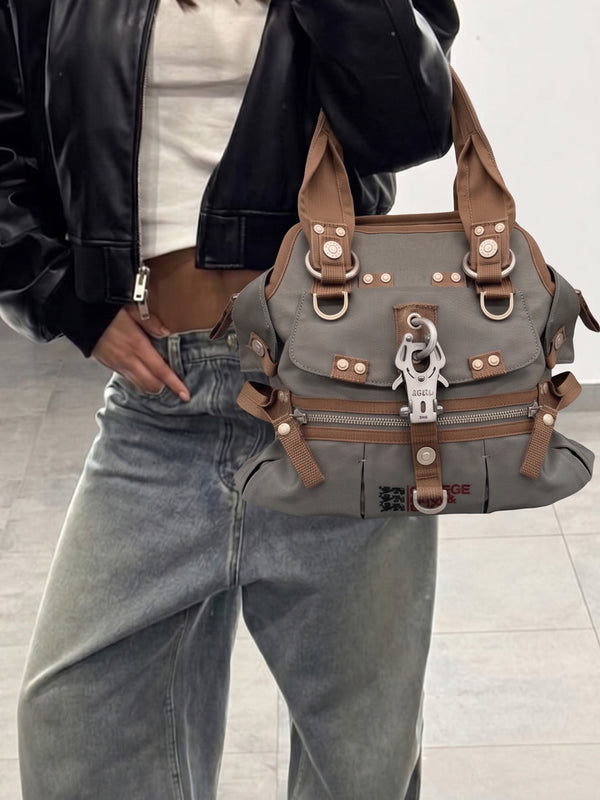 George Gina & Lucy Archive "Mom Said Dad Said" Utility Bag - Grey & Brown