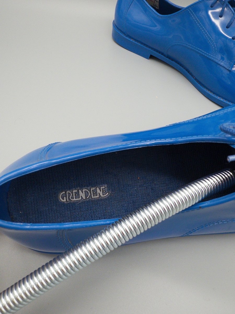 Grendene Vintage "Cyber - Flux" Glossy Derbies – Electric Blue Cyber Y2K Vibe - Past Pieces