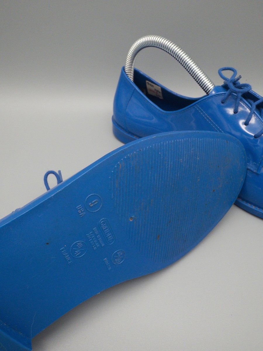 Grendene Vintage "Cyber - Flux" Glossy Derbies – Electric Blue Cyber Y2K Vibe - Past Pieces