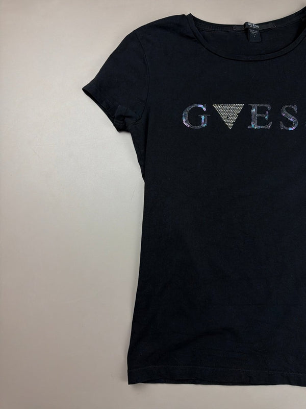Guess Los Angeles "Sequin Triangle" Tee - All Black