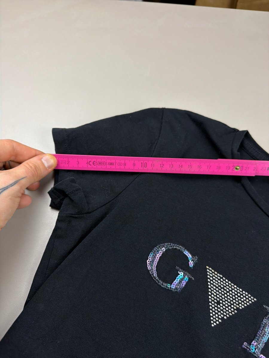 Guess Los Angeles "Sequin Triangle" Tee - All Black - Past Pieces