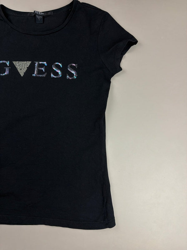 Guess Los Angeles "Sequin Triangle" Tee - All Black