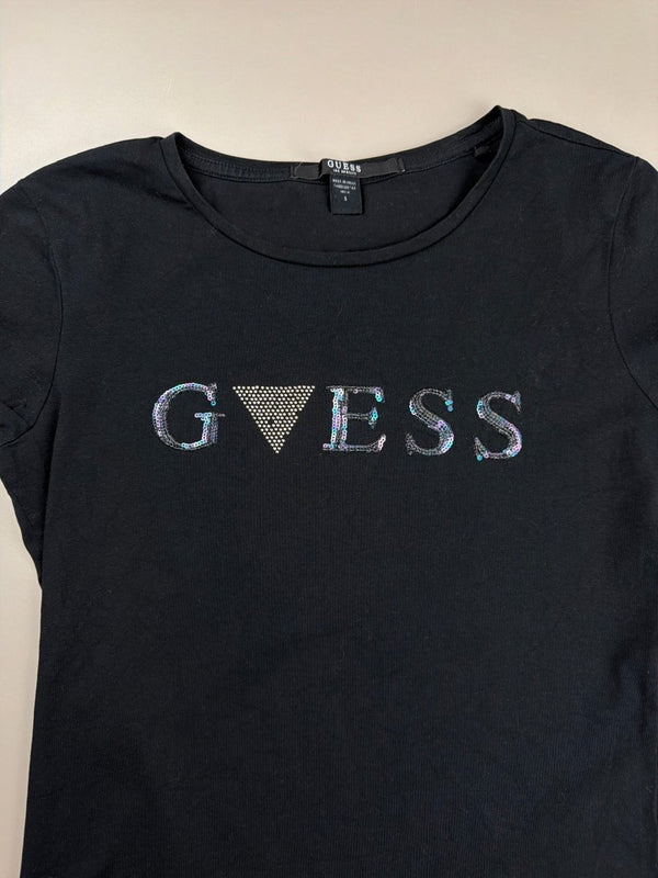Guess Los Angeles "Sequin Triangle" Tee - All Black