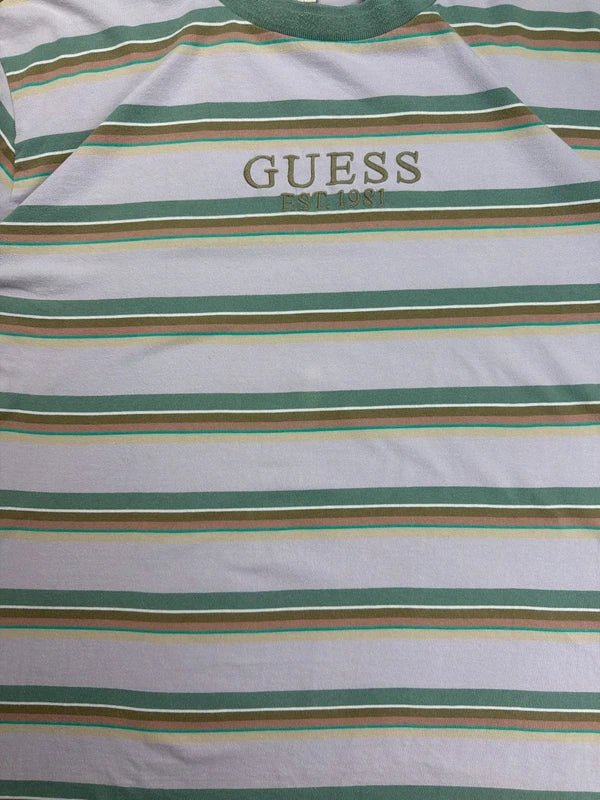 Guess Originals "Retro Stripe" Boxy Tee - Sage & Lavender