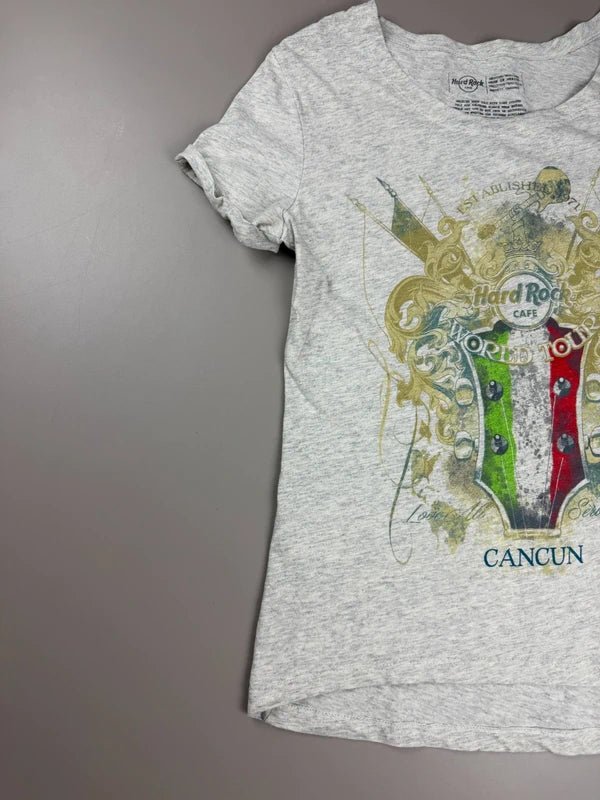 Hard Rock Cafe Cancun "World Tour" Guitar Graphic Tee - Heather Grey
