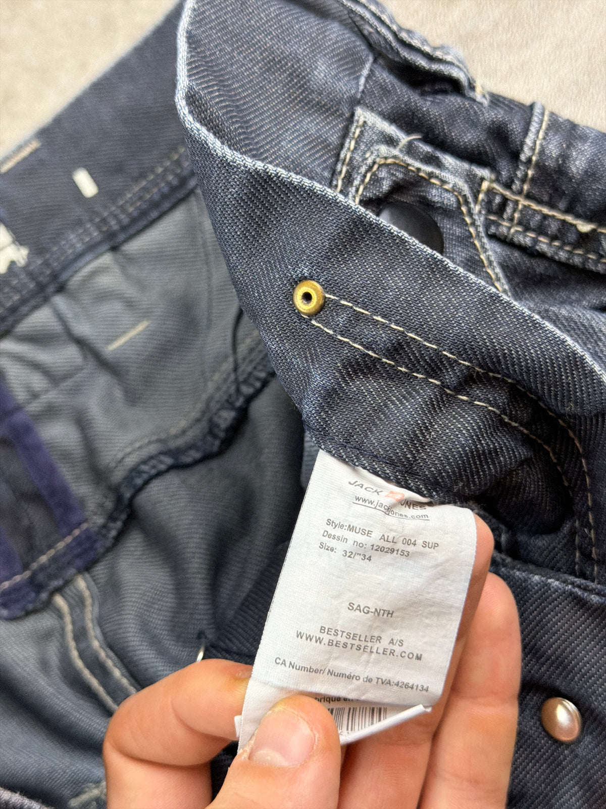 Jack & Jones Y2K Baggy Utility Jeans - Washed Navy Blue - Past Pieces