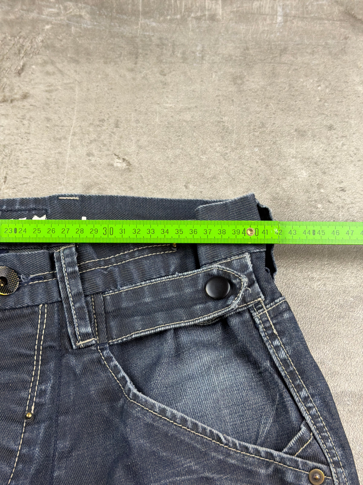 Jack & Jones Y2K Baggy Utility Jeans - Washed Navy Blue - Past Pieces
