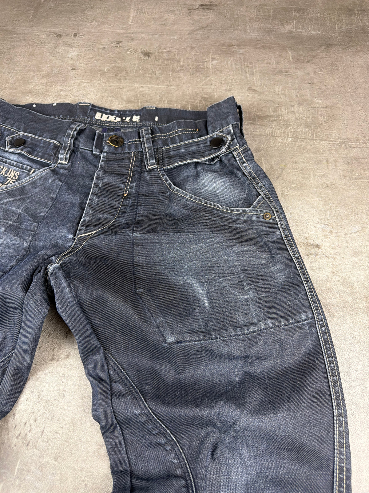 Jack & Jones Y2K Baggy Utility Jeans - Washed Navy Blue - Past Pieces