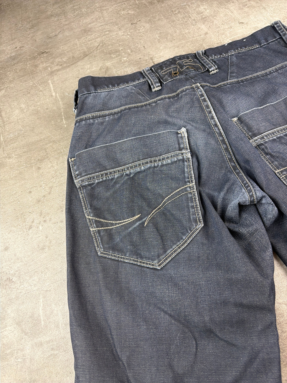 Jack & Jones Y2K Baggy Utility Jeans - Washed Navy Blue - Past Pieces