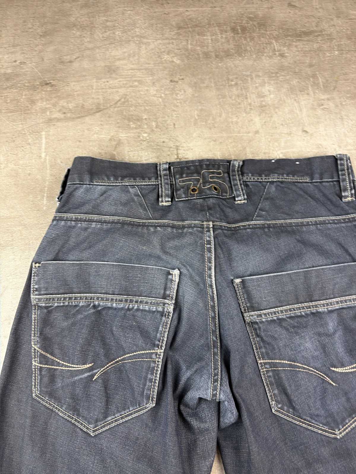 Jack & Jones Y2K Baggy Utility Jeans - Washed Navy Blue - Past Pieces