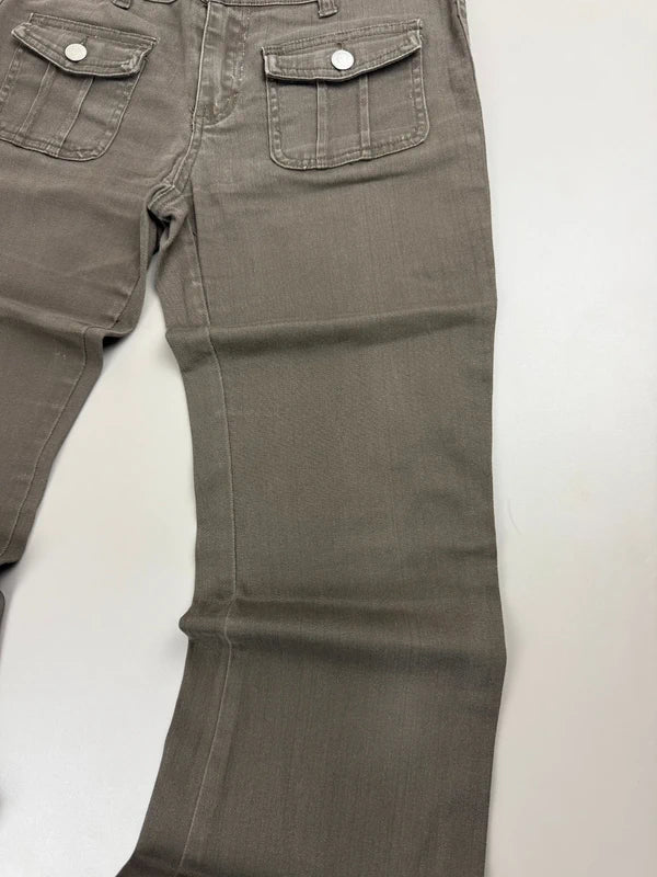 Jennyfer "Aura" Utility Low Waist Flare - Faded Charcoal - Past Pieces