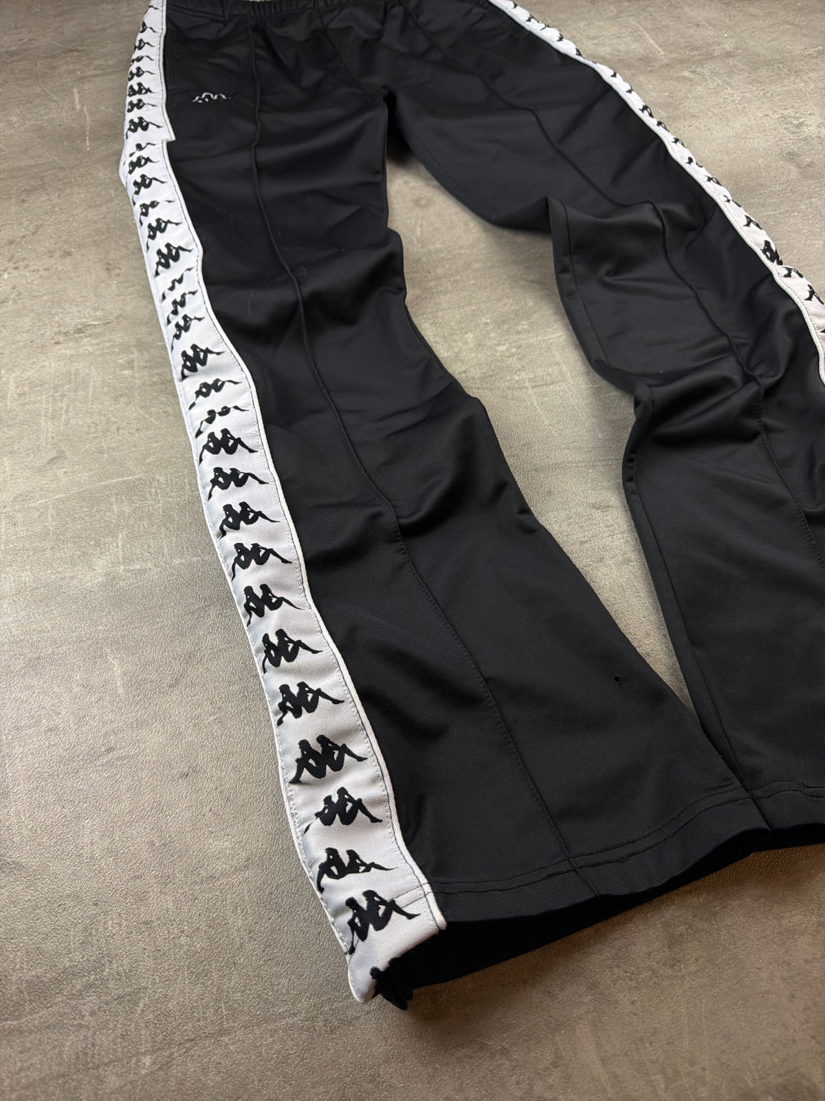 Kappa Banda Flared Tearaway Trackpants - Black / White - Past Pieces