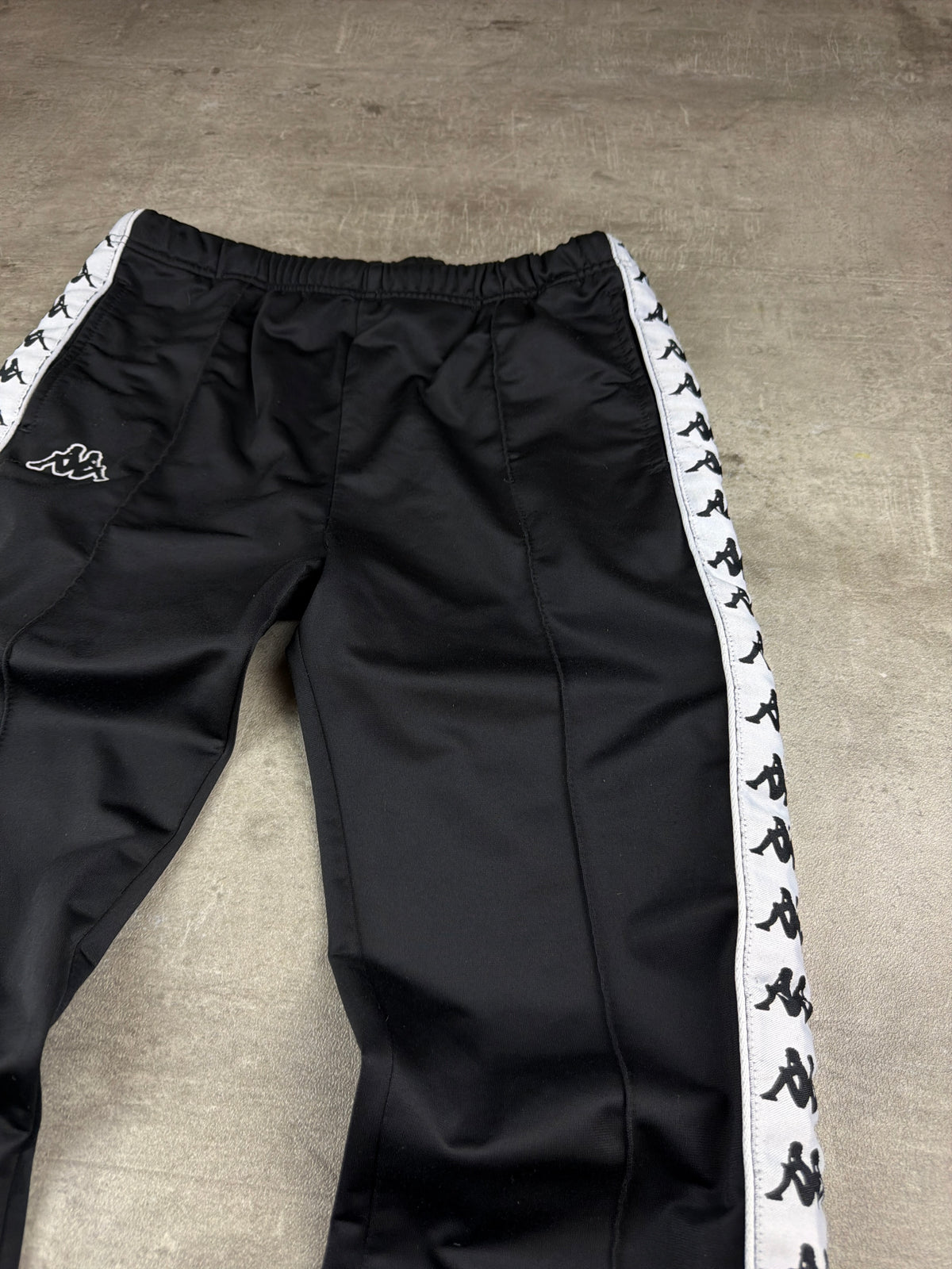 Kappa Banda Flared Tearaway Trackpants - Black / White - Past Pieces