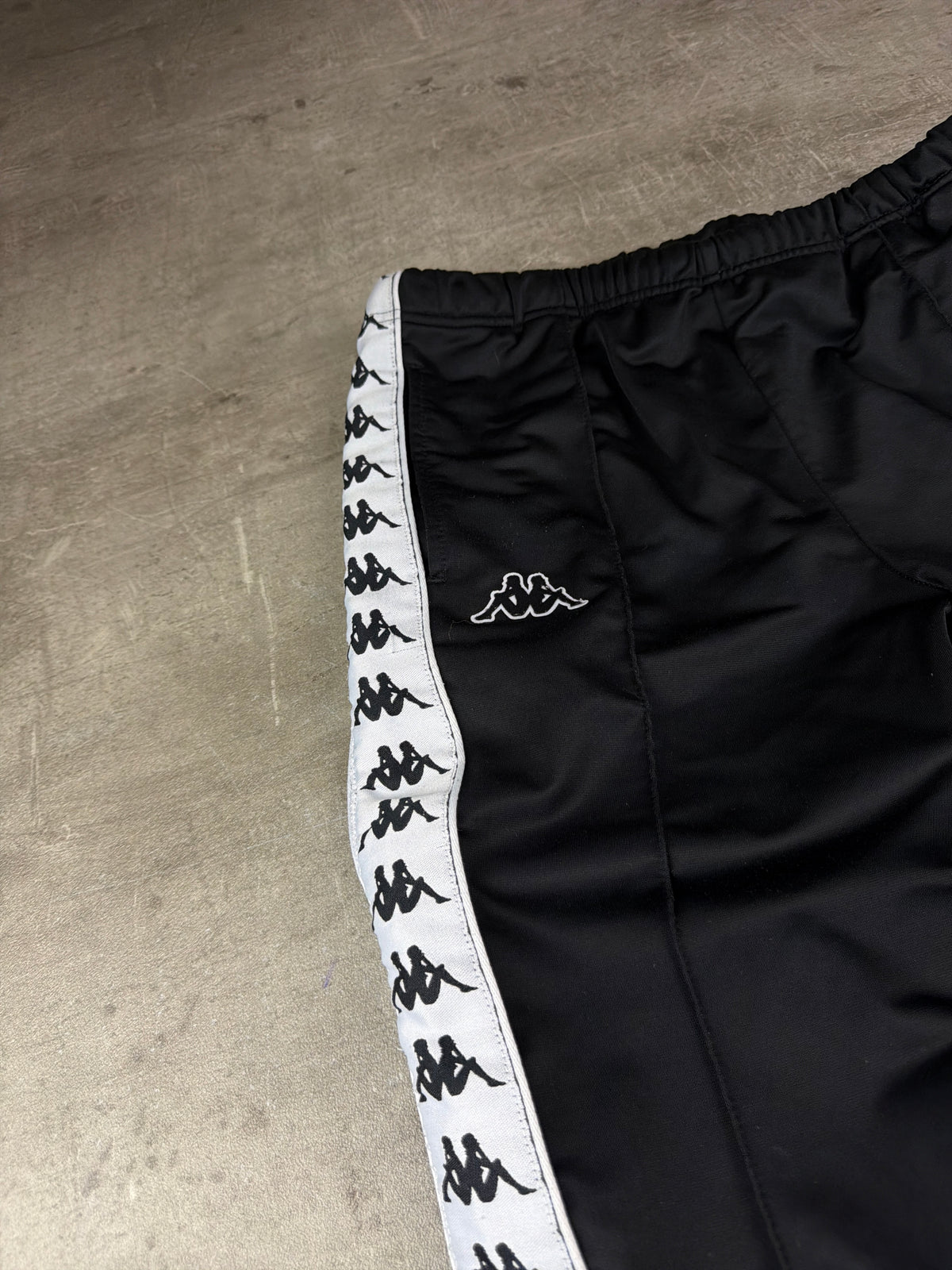 Kappa Banda Flared Tearaway Trackpants - Black / White - Past Pieces