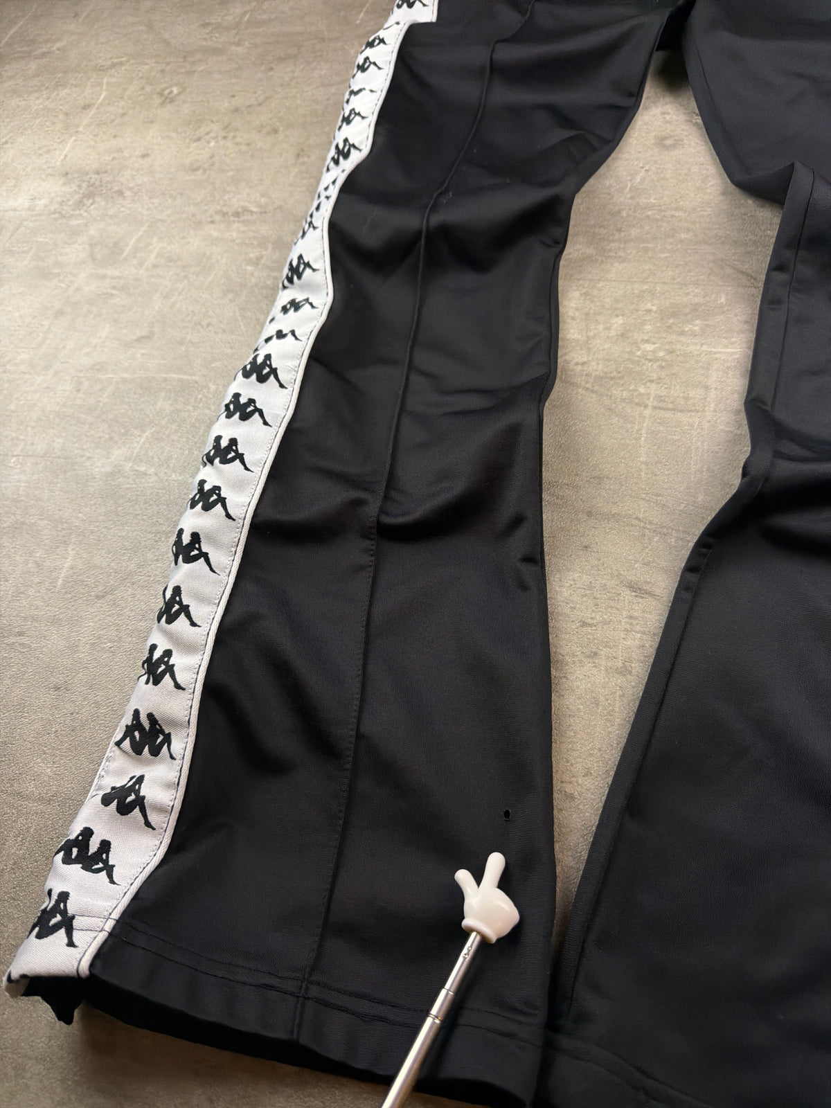 Kappa Banda Flared Tearaway Trackpants - Black / White - Past Pieces