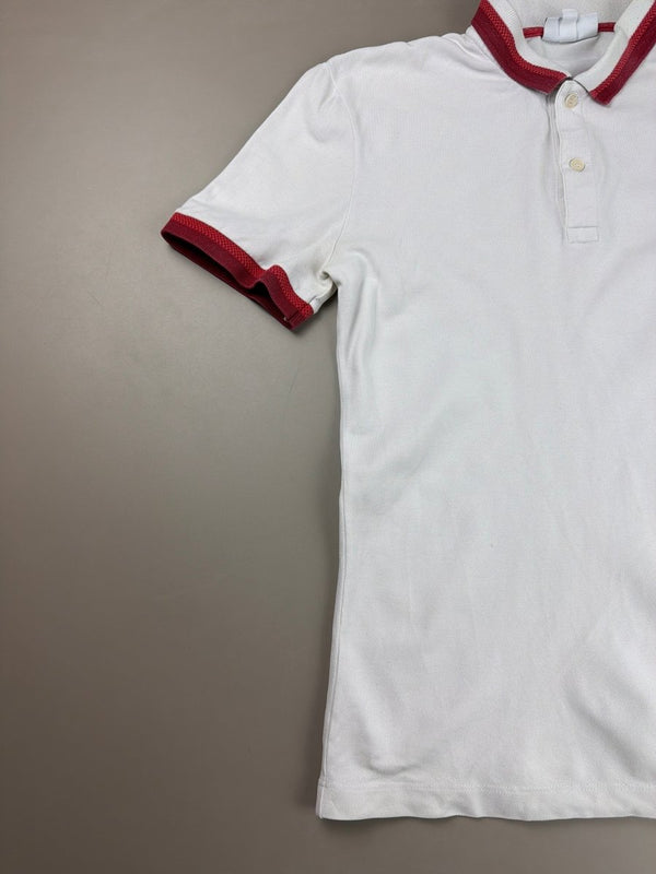 Lacoste Archive "Slim Fit" Contrast Polo - White / Burgundy Red
