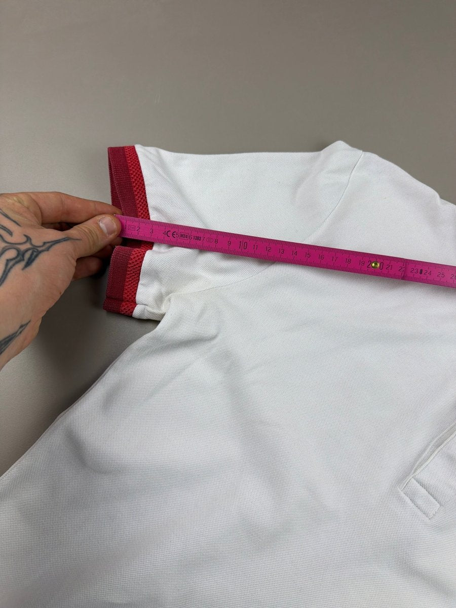 Lacoste Archive "Slim Fit" Contrast Polo - White / Burgundy Red - Past Pieces
